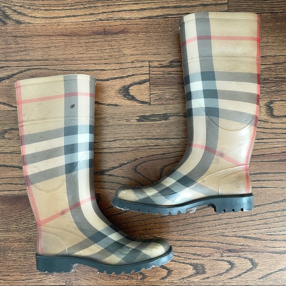Authentic Burberry Nova Check Plaid Rain boots 5/35 - Picture 9 of 12